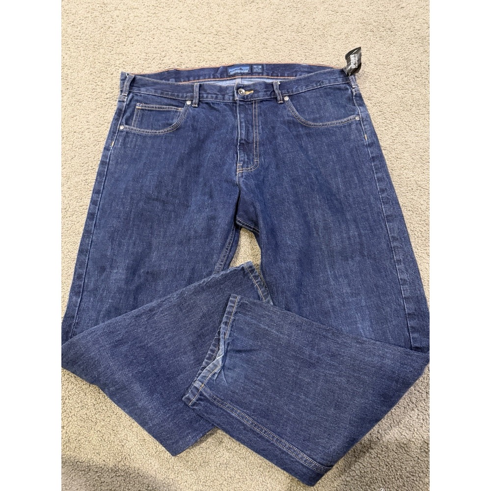 Patagonia Men's Performance Straight Fit Jeans Iron Clad 40x30 Indigo Blue Denim